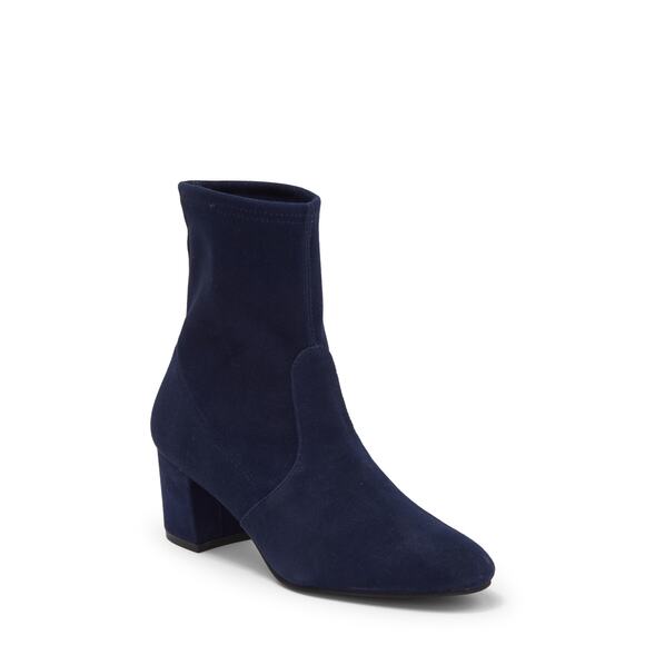 Stuart Weitzman Siggy Suede Sock Bootie - 5.5M - Nice Blue - Picture 1 of 2
